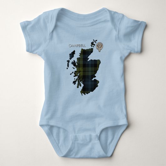 Clan Campbell Crest & Tartan Map Romper (Voorkant)