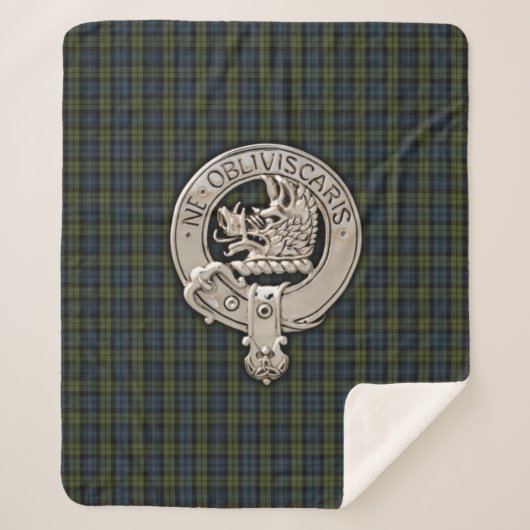 Clan Campbell Crest & Tartan Sherpa Deken (Voorkant)