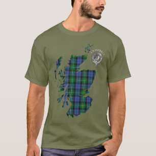 Clan Campbell Loudoun Tartan Map & Crest T-shirt