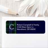 Clan Campbell Plaid Monogram Custom Étiquette de a (En situation)