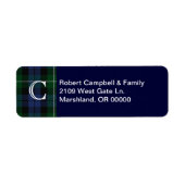 Clan Campbell Plaid Monogram Custom Étiquette de a (Devant)