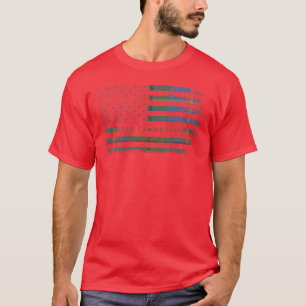 Clan Carmichael Schotse tartan US vlag kilt Schotl T-shirt
