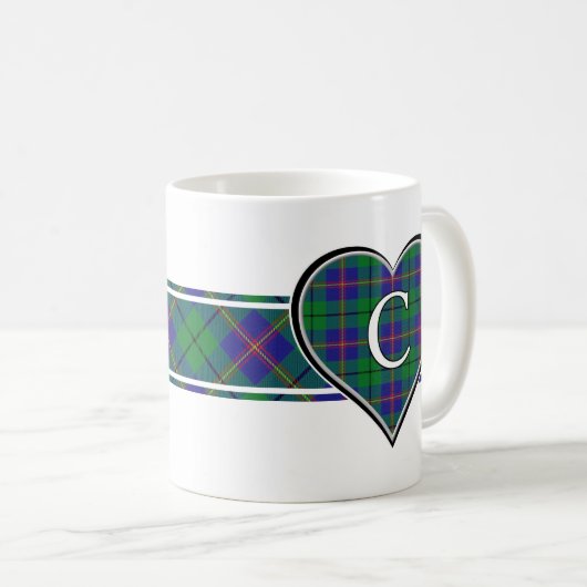 Clan Carmichael Tartan Heart Koffiemok (Voorkant rechts)