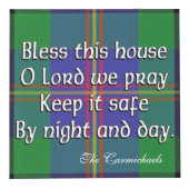 Clan Carmichael Tartan House Blessing Kubus (Voorkant)