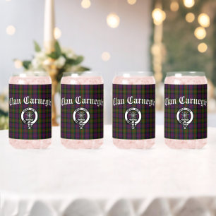 Clan Carnegie Crest Badge en Tartan Blikvorm Glas