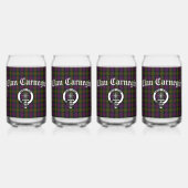 Clan Carnegie Crest Badge en Tartan Blikvorm Glas (Voorkant)