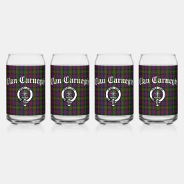 Clan Carnegie Crest Badge en Tartan Blikvorm Glas
