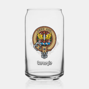 Clan Carnegie Crest over Jurk Tartan Blikvorm Glas