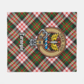 Clan Carnegie Crest over Jurk Tartan Fleece Deken (Voorkant (Horizontaal))