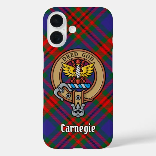 Clan Carnegie Crest over Tartan Case-Mate iPhone Case (Achterkant)