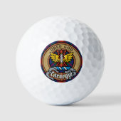 Clan Carnegie Crest over Tartan Golfballen (Voorkant)