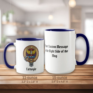 Clan Carnegie Crest over Tartan Mok