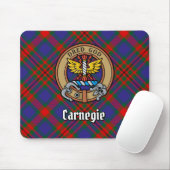 Clan Carnegie Crest over Tartan Muismat (Met muis)