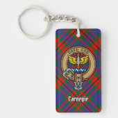Clan Carnegie Crest over Tartan Sleutelhanger (Voorkant)