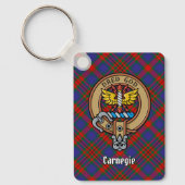 Clan Carnegie Crest over Tartan Sleutelhanger (Voorkant)