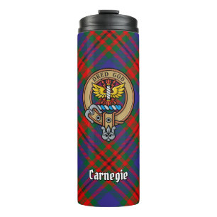 Clan Carnegie Crest over Tartan Thermosbeker