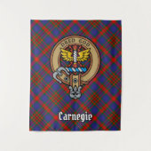 Clan Carnegie Crest over Tartan Wandkleed (Voorkant)