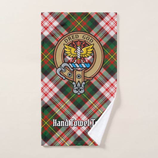 Clan Carnegie Crest sur la robe Tartan (Serviette à main)