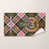 Clan Carnegie Crest sur la robe Tartan (Serviette à main)