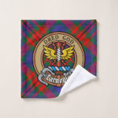Clan Carnegie Crest sur Tartan (Gant de toilette)
