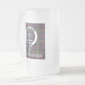 Clan Carnegie Crest Tartan Matglas Bierpul (Voorkant links)