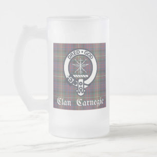 Clan Carnegie Crest Tartan Matglas Bierpul