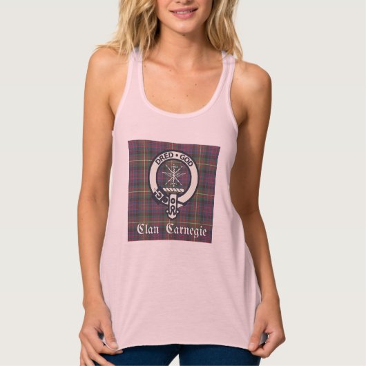 Clan Carnegie Crest Tartan Tanktop (Voorkant)