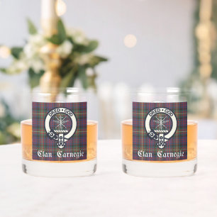 Clan Carnegie Crest Tartan Whisky Glas