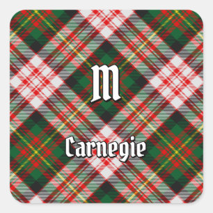 Clan Carnegie Jurk Tartan Vierkante Sticker