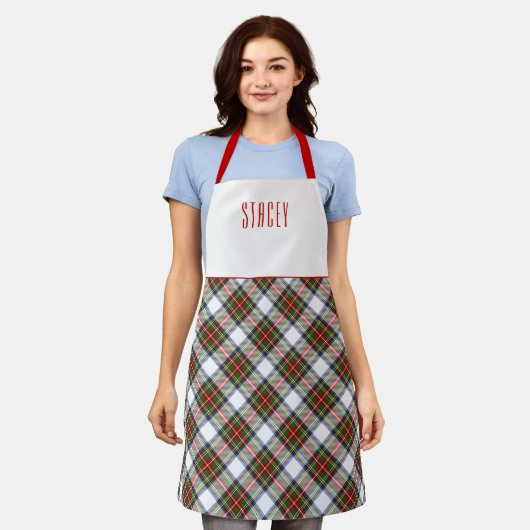 Clan Chef Stewart Royal Dress Tartann Pset Name Schort (Gedragen)