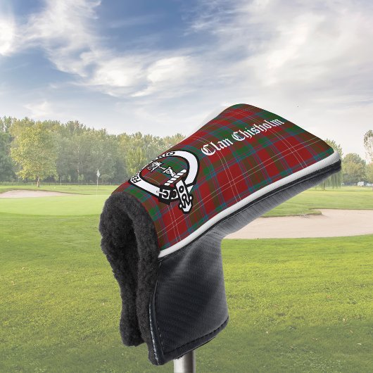 Clan Chisholm Crest Badge & Tartan Golfheadcover