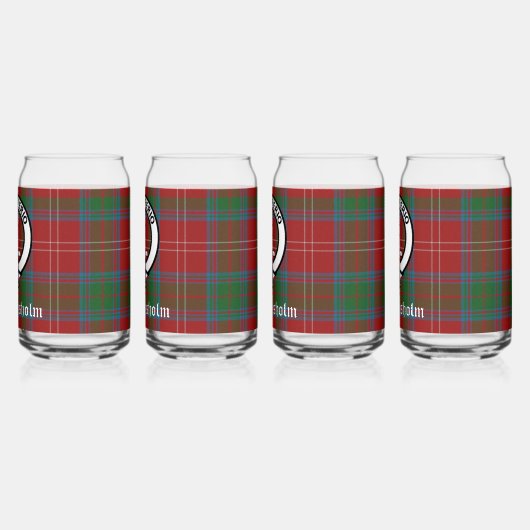 Clan Chisholm Tartan & Crest Badge Blikvorm Glas (Links)