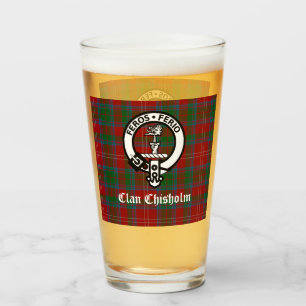 Clan Chisholm Tartan & Crest Badge Glas