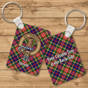 Clan Christie Crest over tartan Sleutelhanger