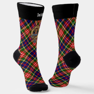 Clan Christie Crest over tartan Sokken