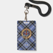 Clan Clark Crest over Tartan Badge (Front with Lanyard)