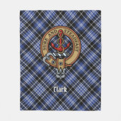Clan Clark Crest over Tartan Fleece Deken (Voorkant)