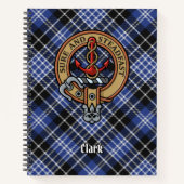 Clan Clark Crest over Tartan Notitieboek (Voorkant)