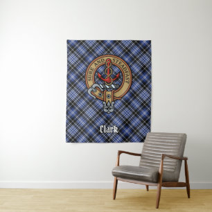 Clan Clark Crest over Tartan Wandkleed