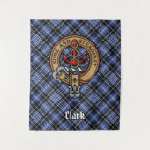 Clan Clark Crest over Tartan Wandkleed (Voorkant)