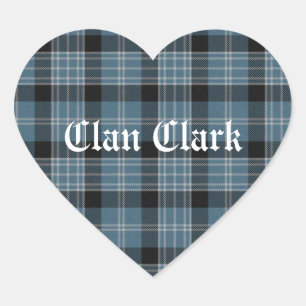 Clan Clark Tartan Hart Sticker