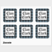 Clan Clark Tartan Vierkante Sticker (Vel)