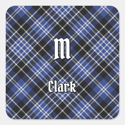 Clan Clark Tartan Vierkante Sticker (Voorkant)