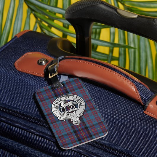 Clan Cochrane Crest & Azure Tartan Bagagelabel (Voorkant Insitu 1)