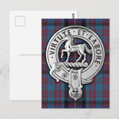 Clan Cochrane Crest & Azure Tartan Briefkaart (Voorkant / Achterkant)