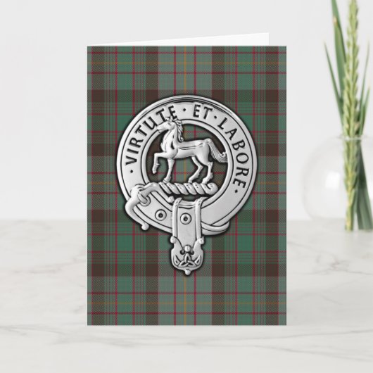 Clan Cochrane Crest & Hunting Tartan Kaart (Voorkant)