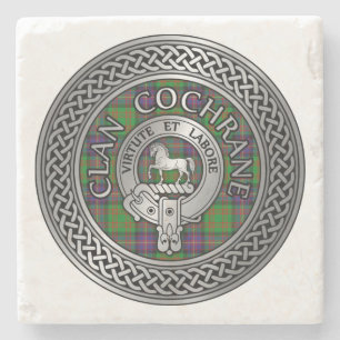 Clan Cochrane Crest & Tartan Knot Stenen Onderzetter