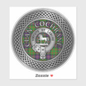Clan Cochrane Crest & Tartan Knot Sticker (Vel)