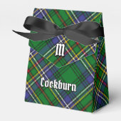 Clan Cockburn Crest over Tartan Bedankdoosjes (Voorkant Zijde)