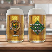 Clan Cockburn Crest over Tartan Blikvorm Glas